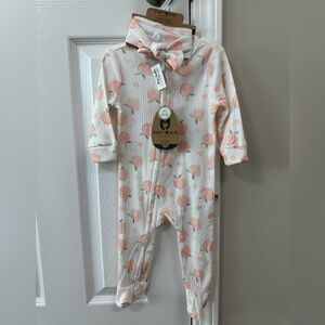 Rabbit and Bear baby girl sleep and play onesie 6-9mo